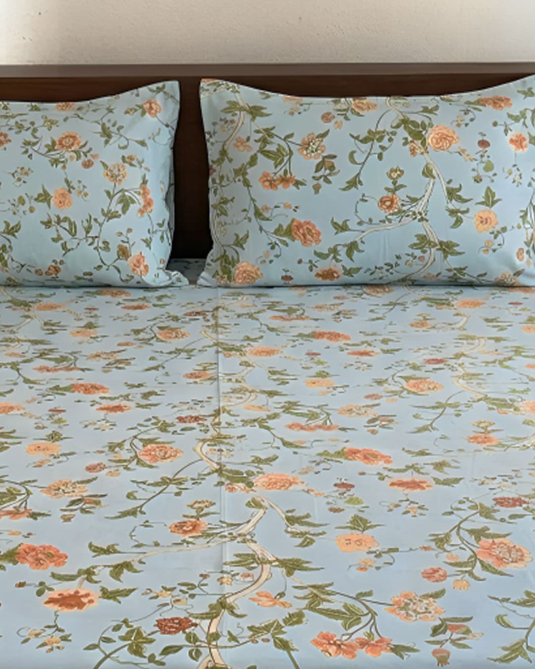 Azure Bloom Floral Bedsheet view 3