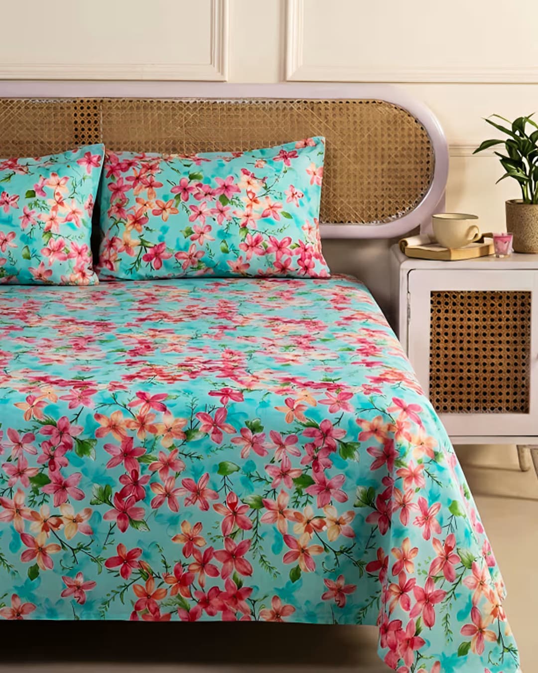 Blossom Floral Cotton Bedsheet Set view 2