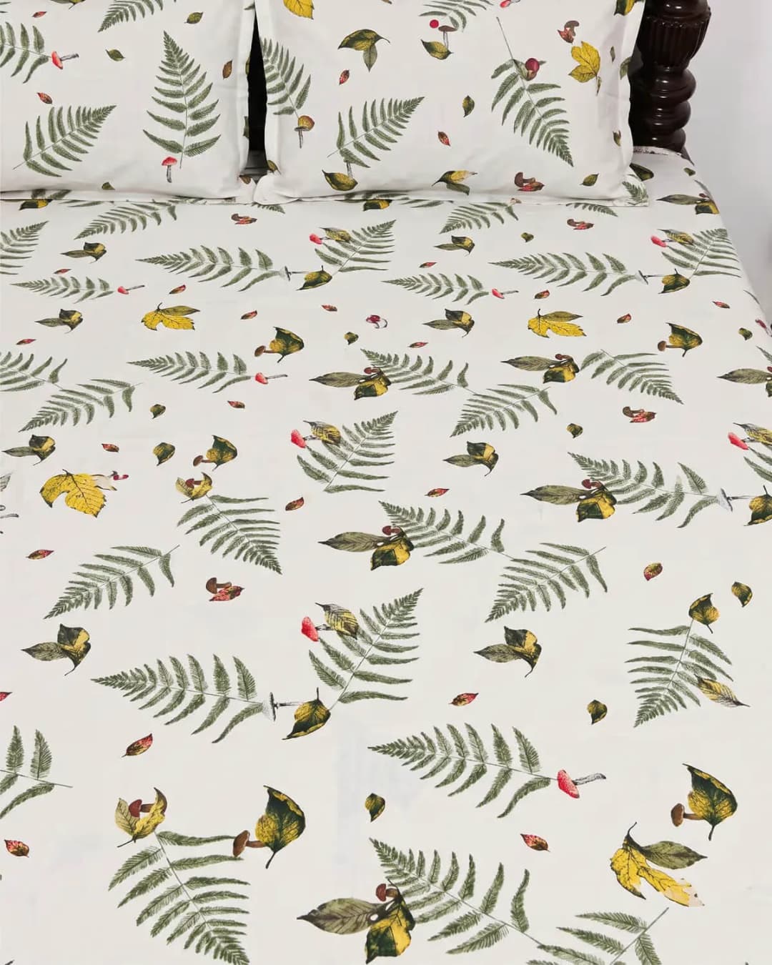Botanical Fern Cotton Bedsheet Set view 4